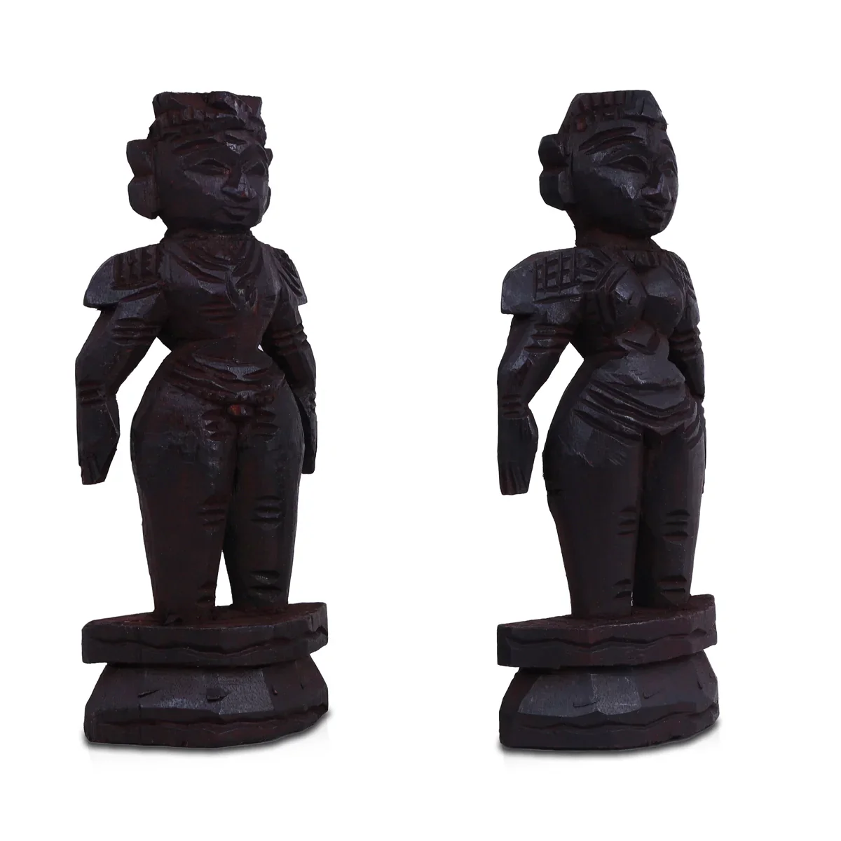 Marapachi Bommai Pair - 7 x 3 Inches | Giri Golu Statue/ Marapachi Doll/ Wooden Statue for Marriage - Image 3